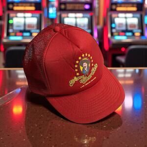 Vintage Arizona Charlies Las Vegas Trucker Hat Red Snapback Mesh Casino Promo